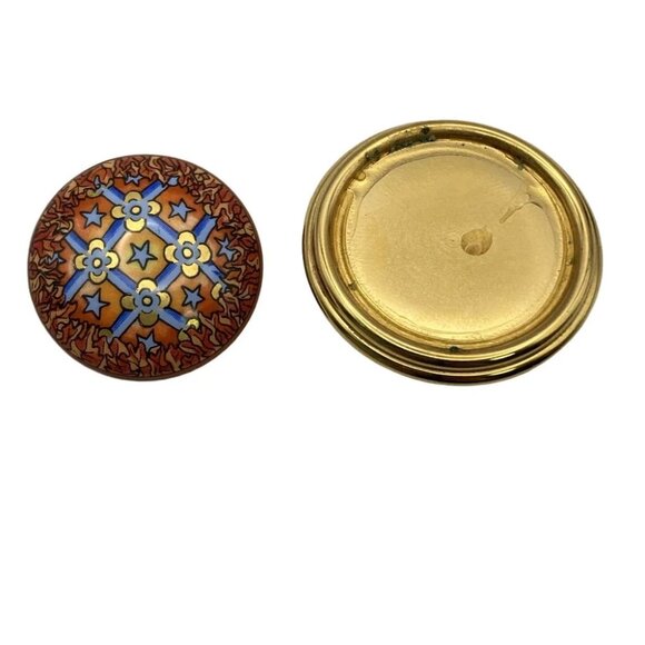 Auth HERMES Email - Gold Orange Multi Hardware None Clip On Earrings - Picture 2 of 4